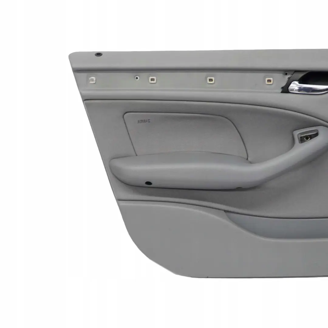 Front Left N/S Trim Panel Door Card Cloth Fabric Grey to BMW 3 E46 Saloon Touring with Part number 7043053 BMW 3 E46 Saloon Touring Front Left N/S Trim Panel Door Card Cloth Fabric Grey - SKU 7043053 - Part number 7043053