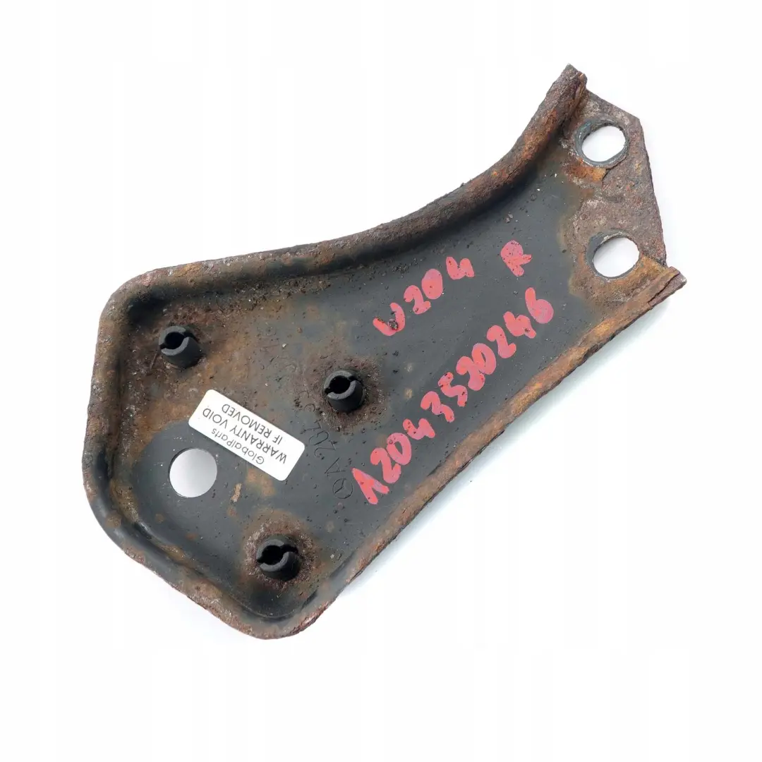 Soporte Placa Montaje Exterior Derecho Subchasis Trasero para Mercedes W204 W212 con número de pieza A2043520246 Mercedes W204 W212 Soporte Placa Montaje Exterior Derecho Subchasis Trasero - SKU A2043520246 - Número de pieza A2043520246