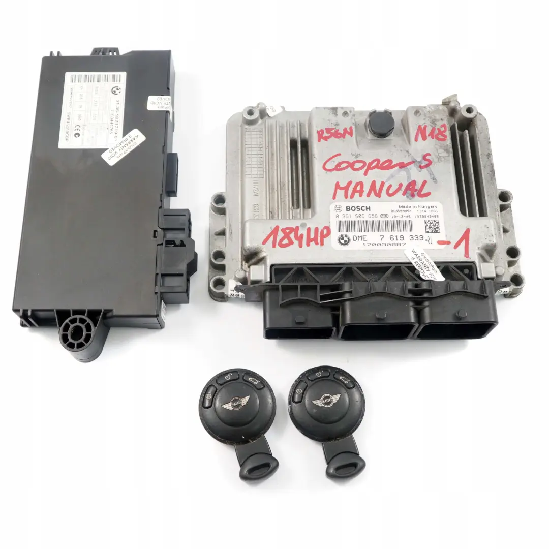 184HP ECU Kit DME + CAS3 + Key Manual to Mini Cooper S R55 R56 LCI N18 1.6 with Part number 7619333 Mini Cooper S R55 R56 LCI N18 1.6 184HP ECU Kit DME + CAS3 + Key Manual - SKU 7619333-1 - Part number 7619333