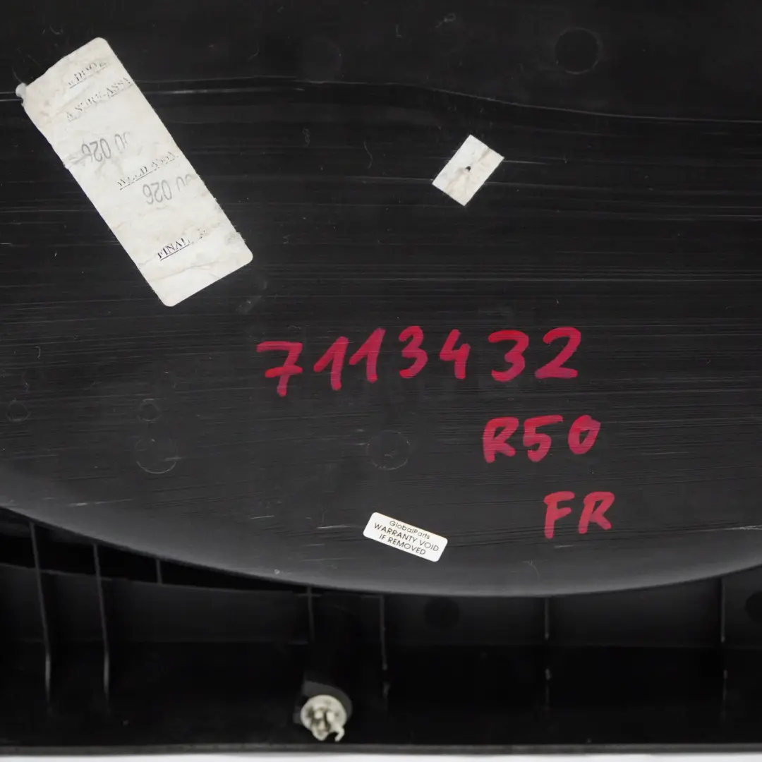 BMW Mini R50 R53 Front Right O/S Door Card Side Trim Panther Black Anthracite - SKU 7113432 - Part number 7113432