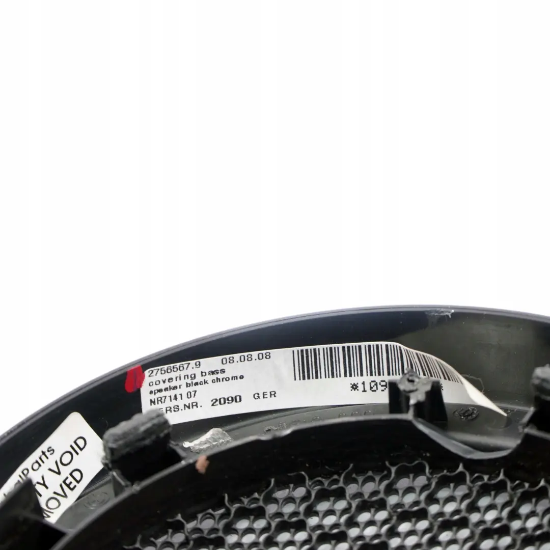 Woofer Altoparlante Copertura Nera Cromo per Mini R56 R57 con numero di parte 2756567 Mini R56 R57 Woofer Altoparlante Copertura Nera Cromo - SKU 2756567 - Numero di parte 2756567