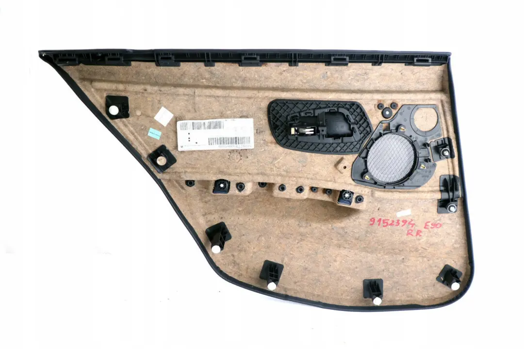 Cloth Rear Right O/S Door Card Lining Trim Panel to BMW 3 Series E91 Touring Black with Part number 9152394 BMW 3 Series E91 Touring Black Cloth Rear Right O/S Door Card Lining Trim Panel - SKU 9152394 - Part number 9152394