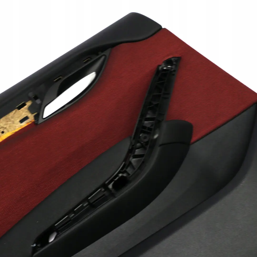 Left Door Card Lining Trim Fabric Cloth Vermilion Red para BMW X1 E84 Rear con número de pieza 7327243 BMW X1 E84 Rear Left Door Card Lining Trim Fabric Cloth Vermilion Red - SKU 7327243 - Número de pieza 7327243