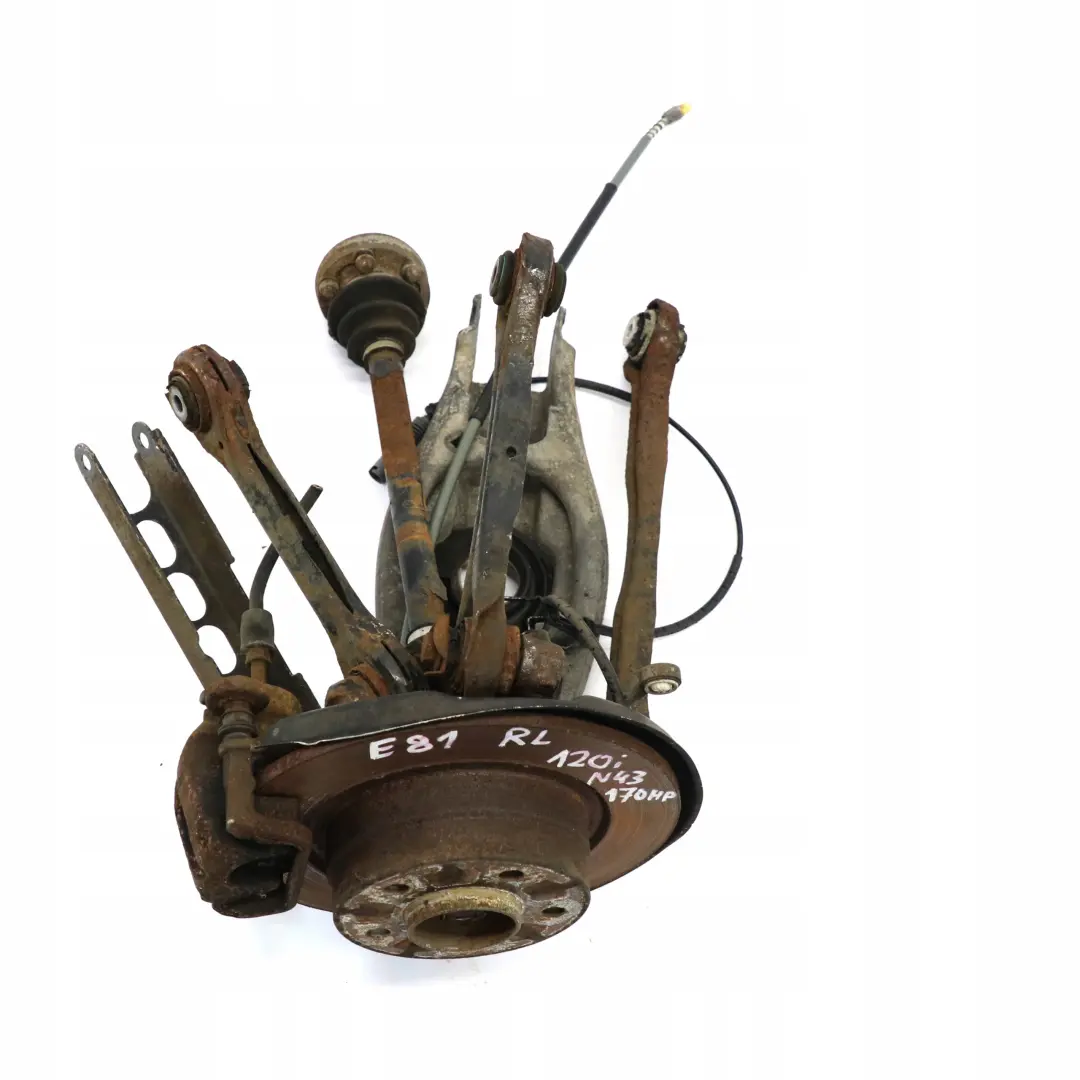 N43 Trasera Izquierda Spring Strut Pierna Freno Suspension Hub para BMW E87 LCI 120i con número de pieza 6774809 BMW E87 LCI 120i N43 Trasera Izquierda Spring Strut Pierna Freno Suspension Hub - SKU 6774809-27 - Número de pieza 6774809