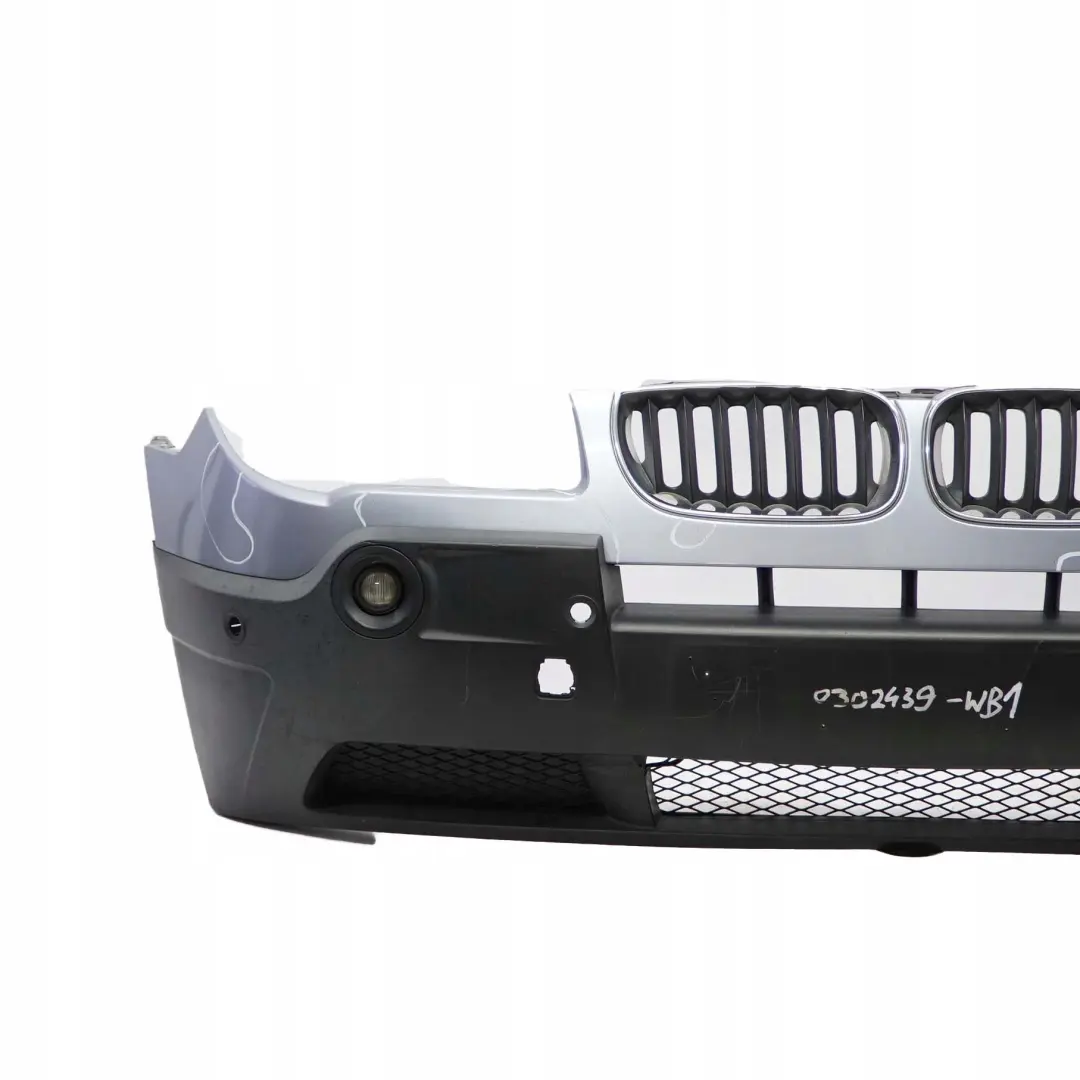 Complete Front Bumper PDC Bluewater Blue Water Metallic 896 to BMW X3 Series E83 1 with Part number 302439 BMW X3 Series E83 1 Complete Front Bumper PDC Bluewater Blue Water Metallic 896 - SKU 0302439-WB1 - Part number 302439