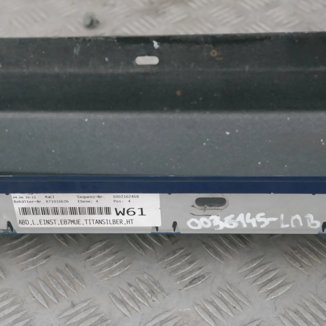 Listello Portiera Apertura Gonna SX le Mans Blu - 381 per BMW E87 LCI con numero di parte 51770036145 BMW E87 LCI Listello Portiera Apertura Gonna SX le Mans Blu - 381 - SKU 0036145-LMB - Numero di parte 51770036145