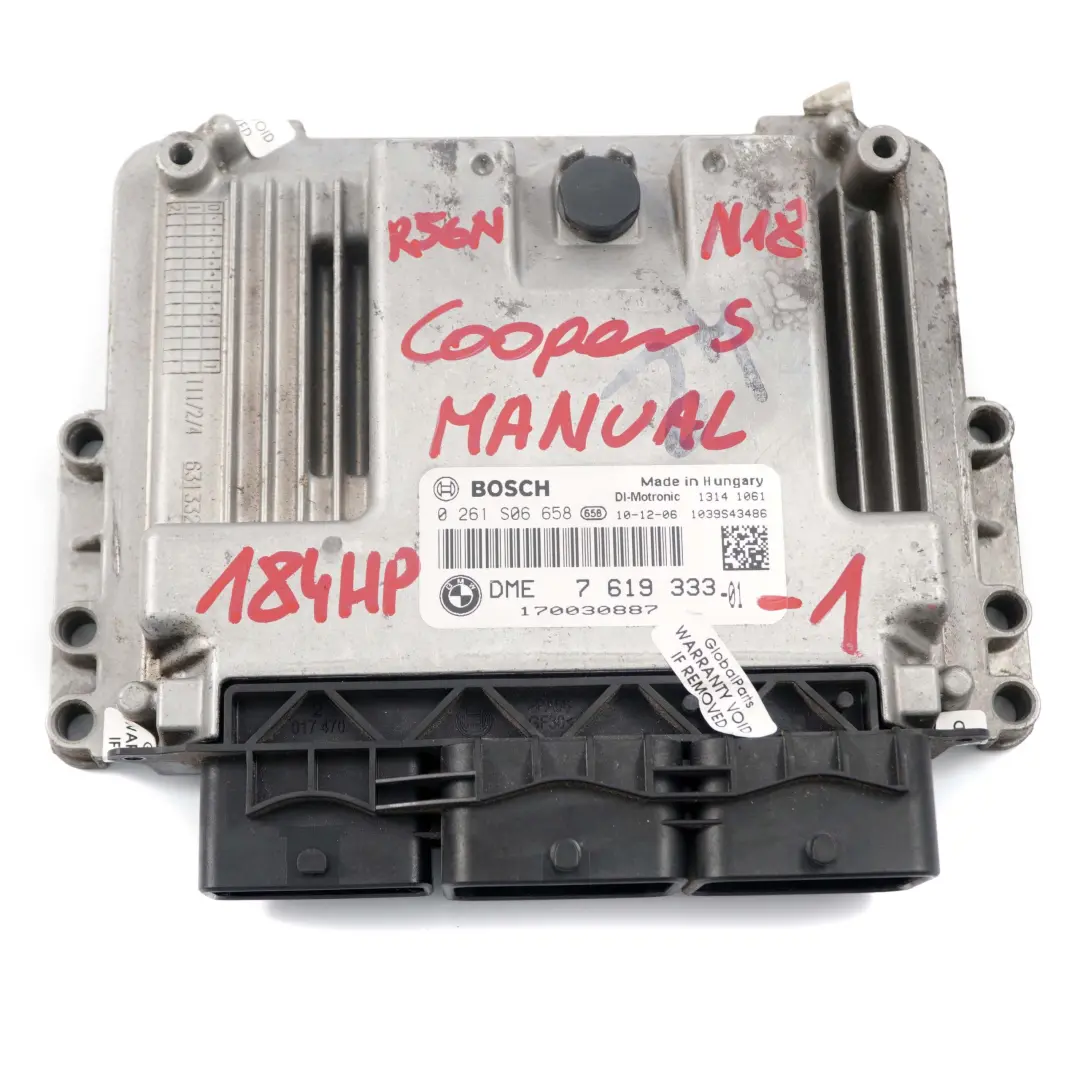 Mini Cooper S R55 R56 LCI N18 1.6 184PS Steuergerät DME CAS3 Schlüsse - SKU 7619333-1 - Teilenummer 7619333