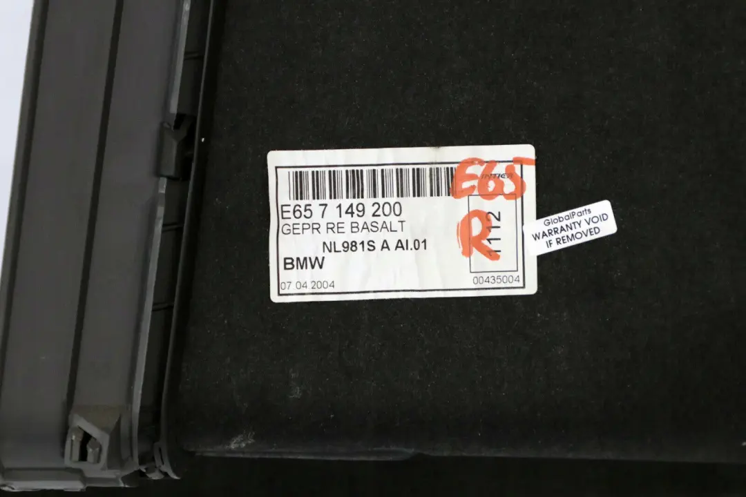 Right O/S Boot Trunk Lid Trim Liner Panel Basaltgrau Grey to BMW E65 Rear with Part number 7149200 BMW E65 Rear Right O/S Boot Trunk Lid Trim Liner Panel Basaltgrau Grey - SKU 7149200 - Part number 7149200