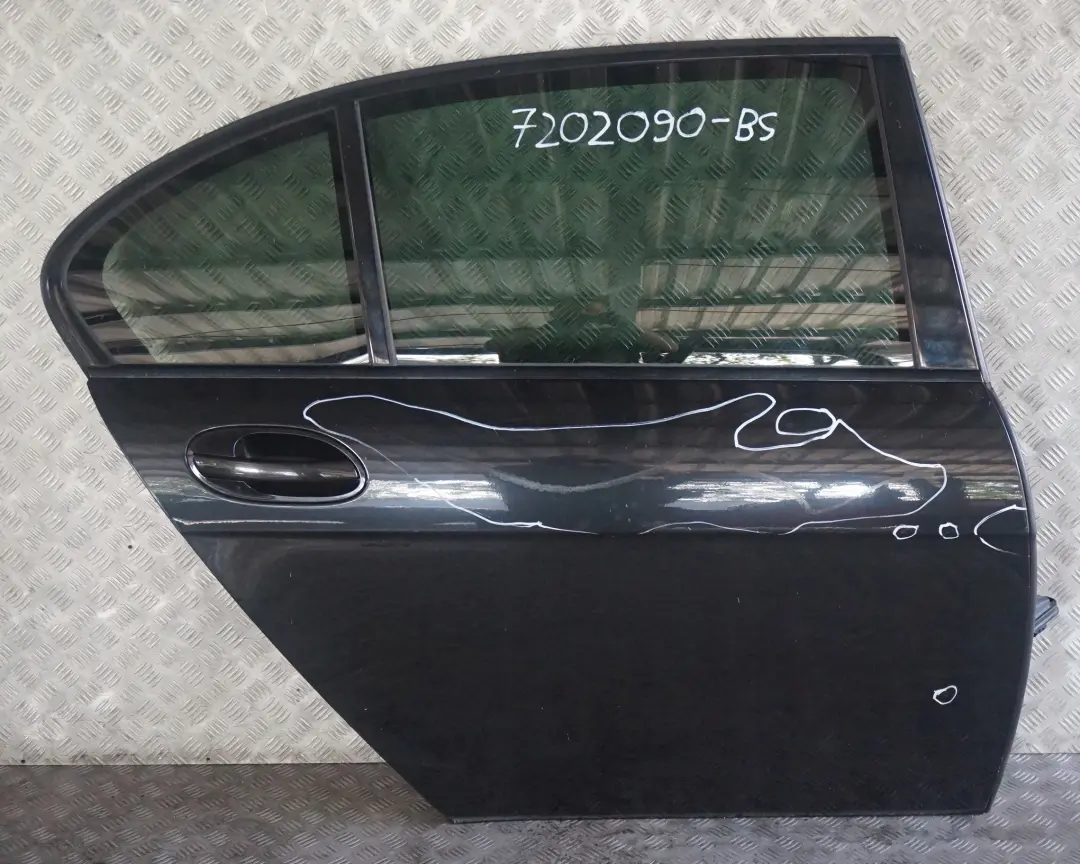 Door Rear Right O/S Black Sapphire Metallic - 475 to BMW 7 Series E66 Long with Part number 7202090 BMW 7 Series E66 Long Door Rear Right O/S Black Sapphire Metallic - 475 - SKU 7202090-BS - Part number 7202090