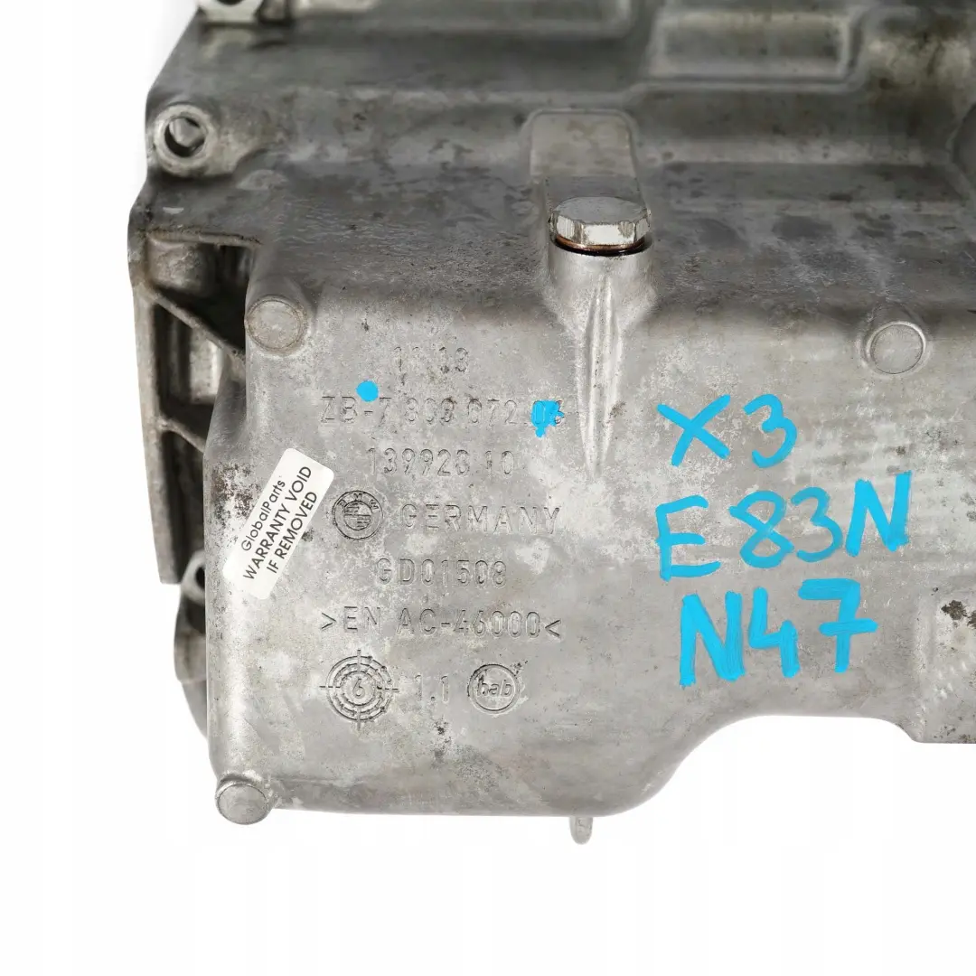 BMW X3 Series E83 LCI 1.8d 2.0d Diesel N47 Engine Oil Fluid Sump Pan - SKU 7803072 - Part number 7803072