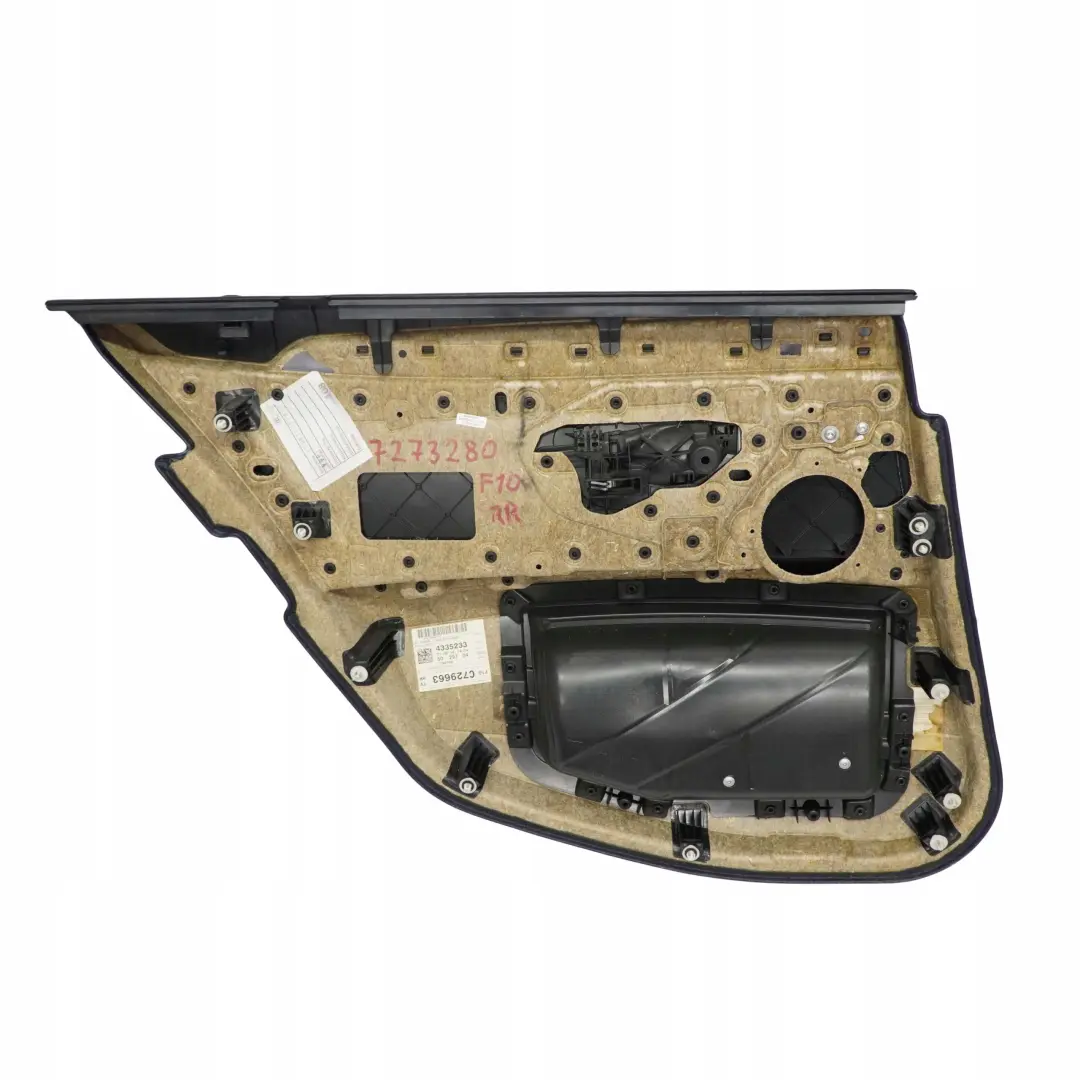 Trasera Derecha Tarjeta De Puerta Forro Panel Recortar Cuero Negro para BMW F10 F11 con número de pieza 7273280 BMW F10 F11 Trasera Derecha Tarjeta De Puerta Forro Panel Recortar Cuero Negro - SKU 7273280 - Número de pieza 7273280