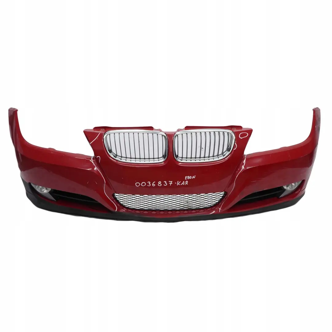 Front Bumper Trim Panel Complete Karmesinrot Crimson Red A61 to BMW 3 E90 E91 LCI with Part number 0036838 BMW 3 E90 E91 LCI Front Bumper Trim Panel Complete Karmesinrot Crimson Red A61 - SKU 0036837-KAR - Part number 0036838