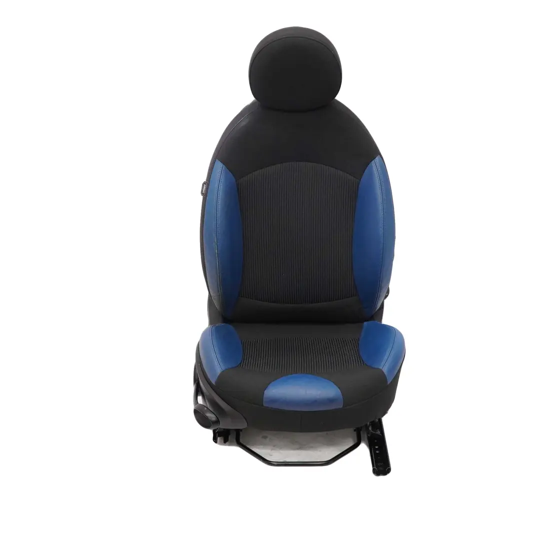 Cloth Leather Black Blue Front Right Seat O/S to Mini Cooper One R56 R57 Sport with Part number 7242358 Mini Cooper One R56 R57 Sport Cloth Leather Black Blue Front Right Seat O/S - SKU 7242358-2 - Part number 7242358