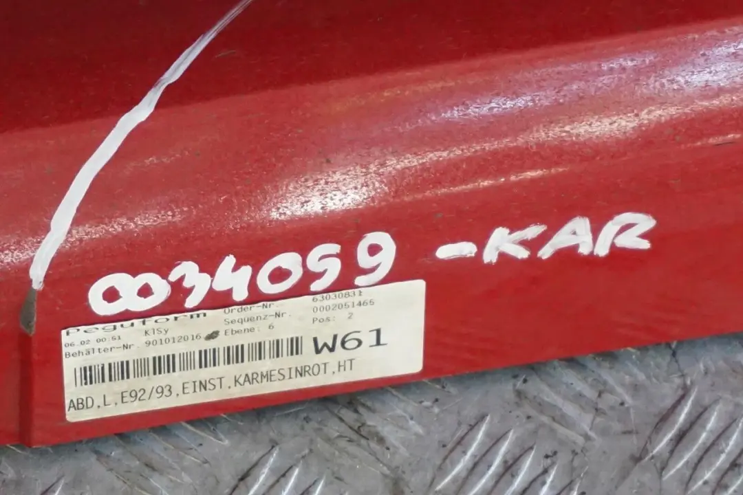 Bas de Porte Seuil A Gauche Bleu Monaco Bleu Metallise - pour BMW E92 E93 à propos du numéro de pièce 0034059 BMW E92 E93 Bas de Porte Seuil A Gauche Bleu Monaco Bleu Metallise - - SKU 0034059-KAR - Numéro de pièce 0034059