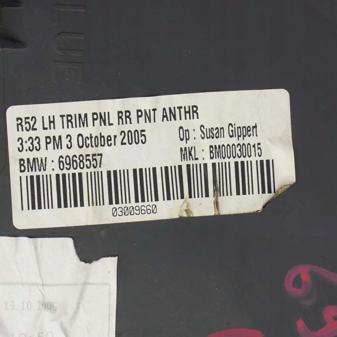 Carenage Lateral Arriere Gauche Panther Noir pour Mini Cabriolet R52 à propos du numéro de pièce 6968589 Mini Cabriolet R52 Carenage Lateral Arriere Gauche Panther Noir - SKU 6968589 - Numéro de pièce 6968589