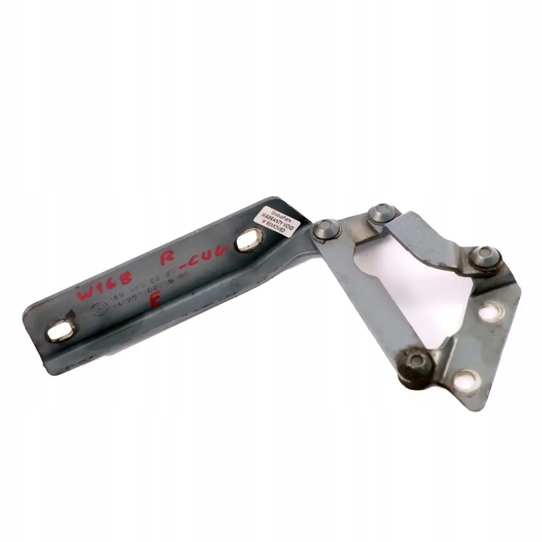Mercedes-Benz A W168 Bisagra Derecha Capo Delantera Gris Cumulus - 757 para con número de pieza A1688800228 Mercedes-Benz A W168 Bisagra Derecha Capo Delantera Gris Cumulus - 757 - SKU A1688800228-CUG - Número de pieza A1688800228