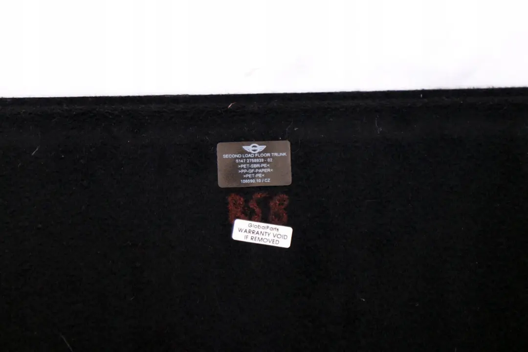 Podłoga dywan wykładzina bagażnika do MINI R58 R59 o numerze 2758939 MINI R58 R59 Podłoga dywan wykładzina bagażnika - SKU 2758939 - Numer Części 2758939