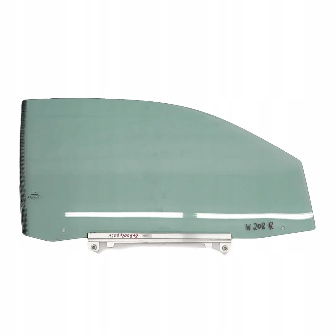 Mercedes-Benz CLK W208 Front Right O/S Window Glass Green AS2 to with Part number A2087200818 Mercedes-Benz CLK W208 Front Right O/S Window Glass Green AS2 - SKU A2087200818 - Part number A2087200818