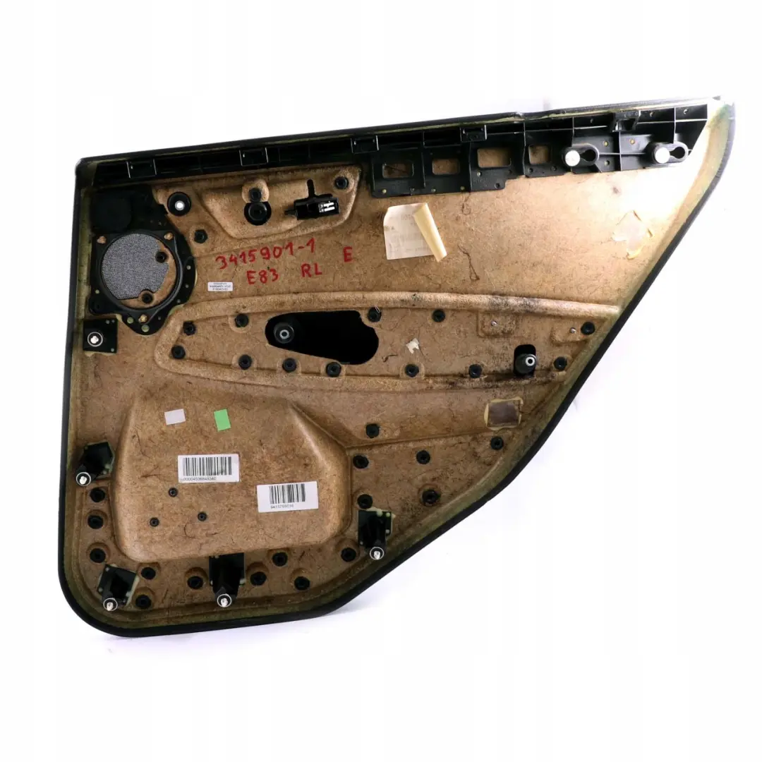 Boczek tapicerka drzwi lewy tył skóra do BMW E83 X3 o numerze 3415901 BMW E83 X3 Boczek tapicerka drzwi lewy tył skóra - SKU 3415901 - Numer Części 3415901