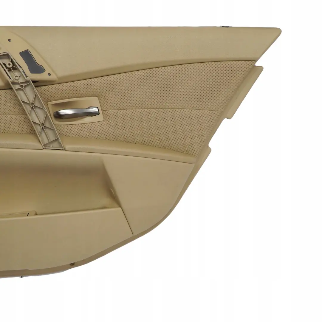 BMW 5 Series E60 E61 Rear Right O/S Door Card Leather Nasca Beige Lining Trim - SKU 7079508 - Part number 7079508
