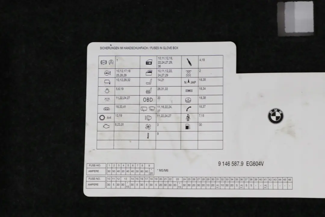 Tapicerka klapy tył tylnej bagażnika do BMW 5 E60 o numerze 51497034263 BMW 5 E60 Tapicerka klapy tył tylnej bagażnika - SKU 7034263 - Numer Części 51497034263