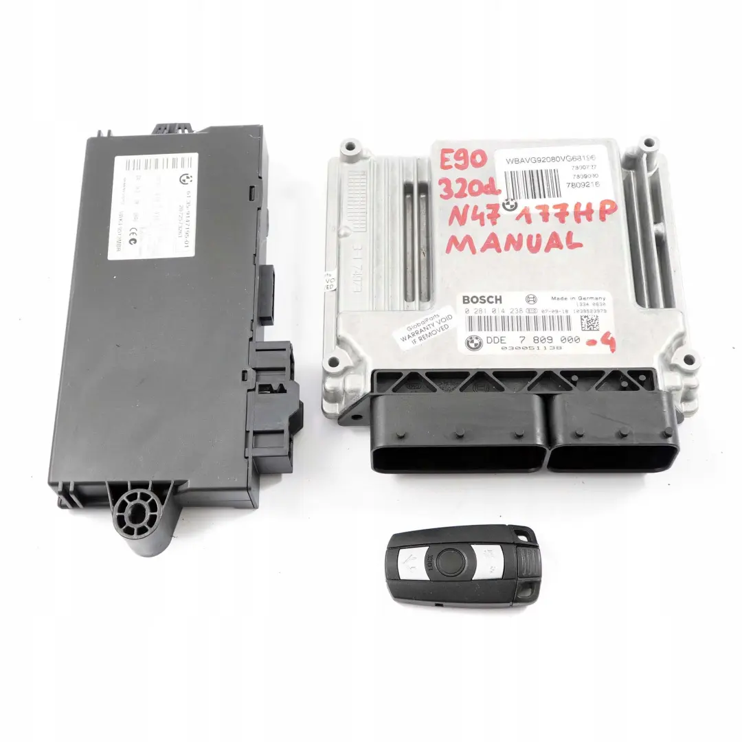 BMW E60 E87 E90 120d 320d 520d N47 ECU Kit DDE Control Unit CAS3 + Key - SKU 7809000-4 - Part number 7809000