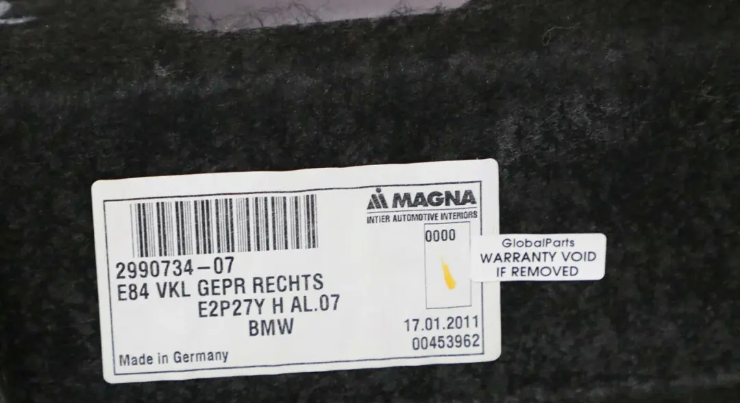  *BMW X1 er E84 Verkleidung Abdeckung Gepäckraum Panel Hinten Rechts - SKU 2990734 - Teilenummer 2990734