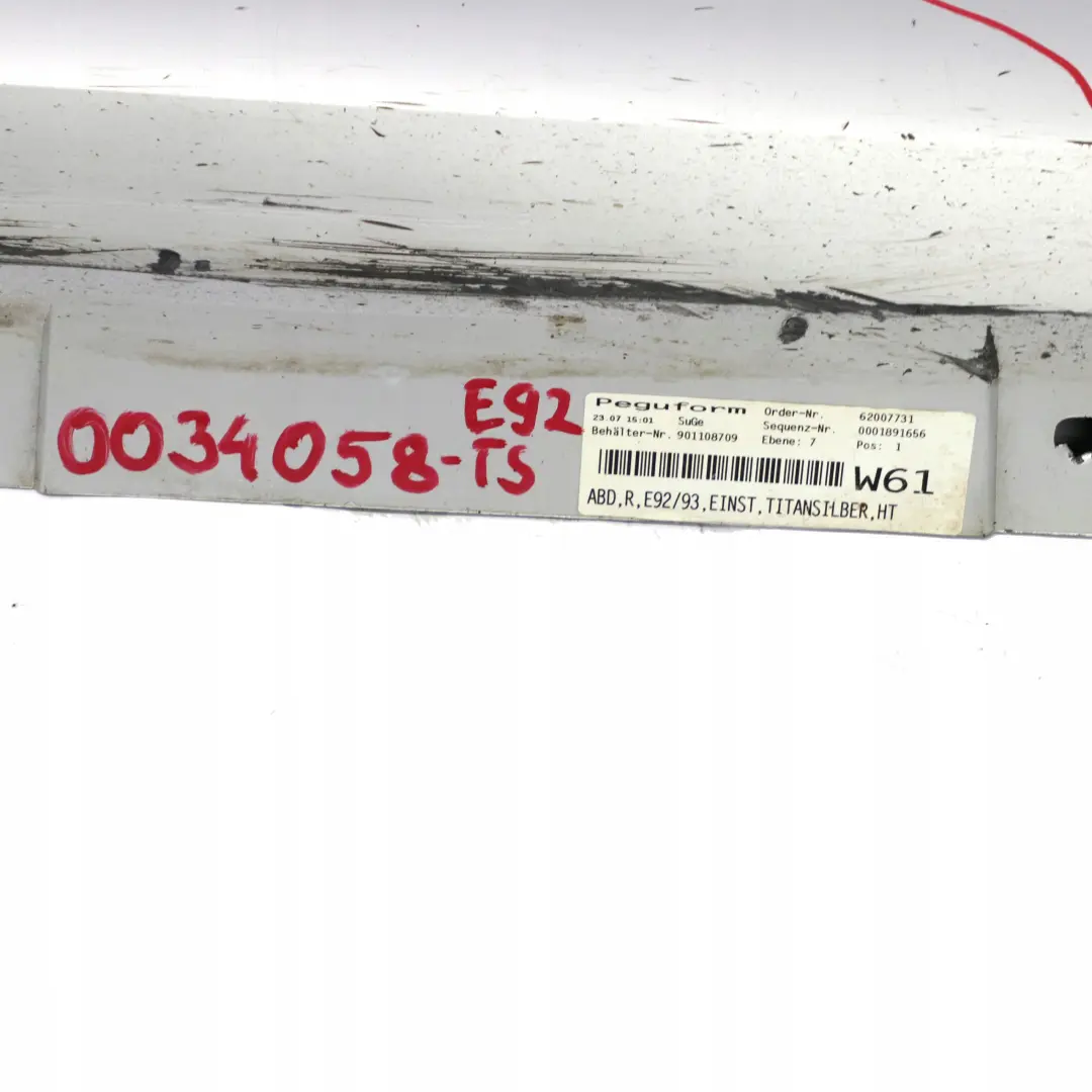 Sill Strip Side Skirt Right O/S Titansilber Titan Silver to BMW 3 Series E92 E93 with Part number 0034058 BMW 3 Series E92 E93 Sill Strip Side Skirt Right O/S Titansilber Titan Silver - SKU 0034058-TS - Part number 0034058