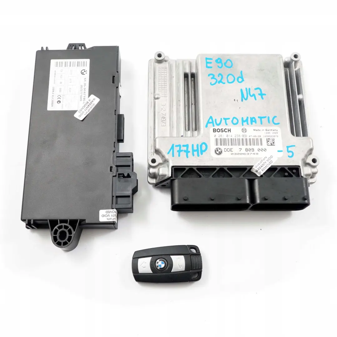 BMW E60 E87 E90 120d 320d 520d N47 ECU Kit DDE CAS3 + Key Automatic - SKU 7809000-5 - Part number 7809000