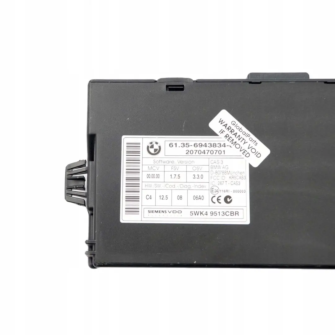 N52 325i 525i ECU Kit DME CAS3 Key Automatic BMW 3 5 Series E60 E90 E91 - SKU 7567178-4 - Part number 7567178