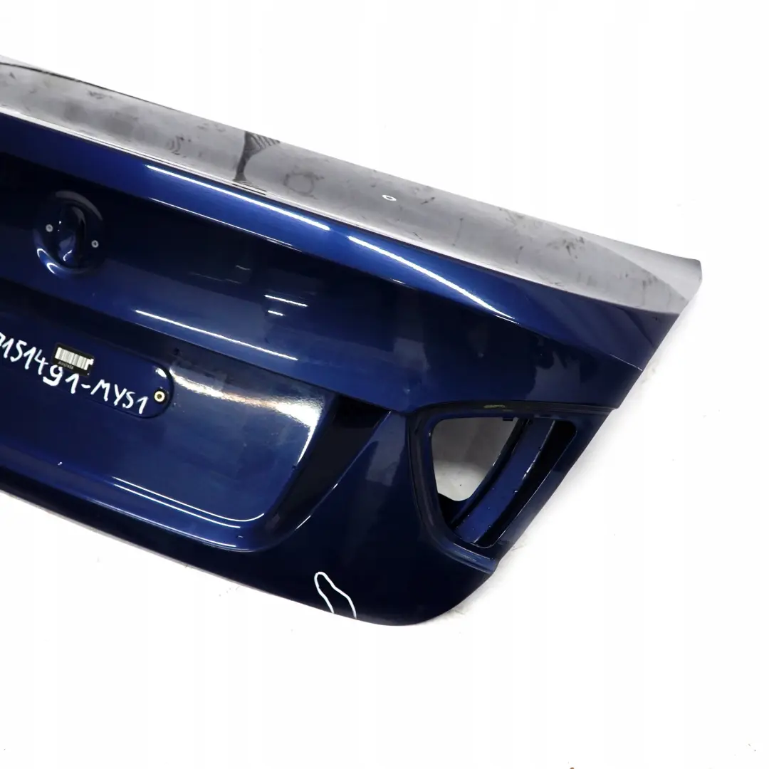 Boot Trunk Lid Tailgate Bootlid MYSTIC BLAU BLUE to BMW 3 SERIES 1 E90 Saloon Rear with Part number 41627151491 BMW 3 SERIES 1 E90 Saloon Rear Boot Trunk Lid Tailgate Bootlid MYSTIC BLAU BLUE - SKU 7151491-MYS1 - Part number 41627151491