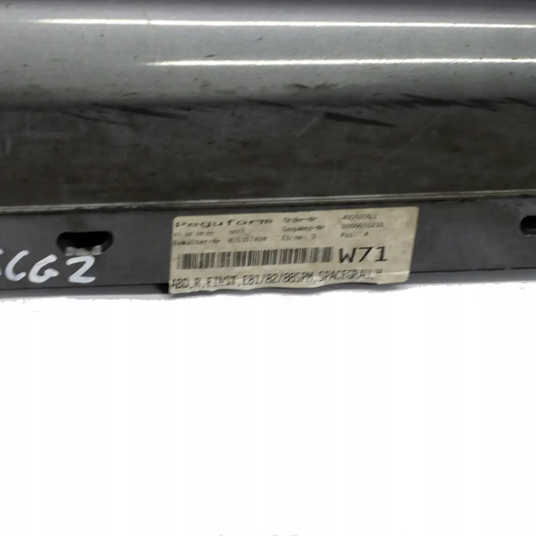 BMW E81 E82 E88 M Sport Bas de Porte Seuil Droite Spacegrau Gris A52 - SKU 0034732-SCG2 - Numéro de pièce 0034732