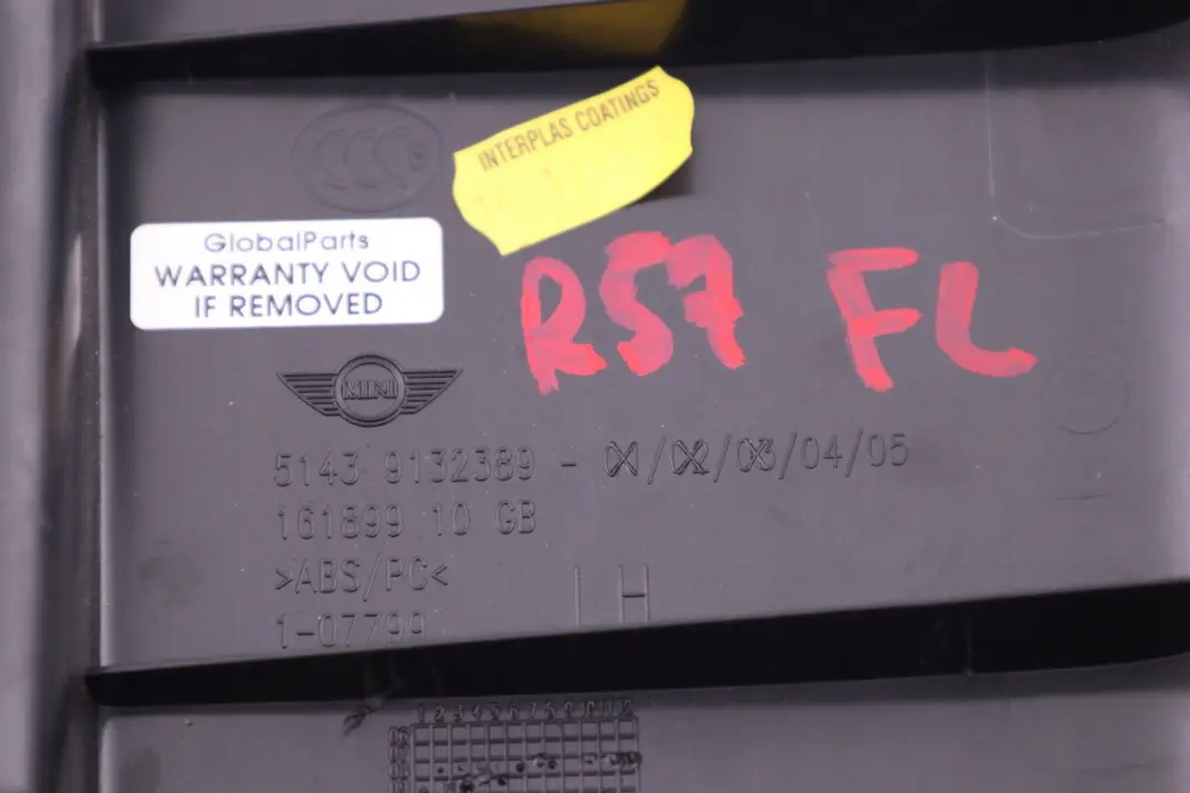 R57N LCI Cabrio Abdeckung Gurt Sitz vorne links für Mini Cooper R57 mit Teilenummer 9132389 Mini Cooper R57 R57N LCI Cabrio Abdeckung Gurt Sitz vorne links - SKU 9132389 - Teilenummer 9132389