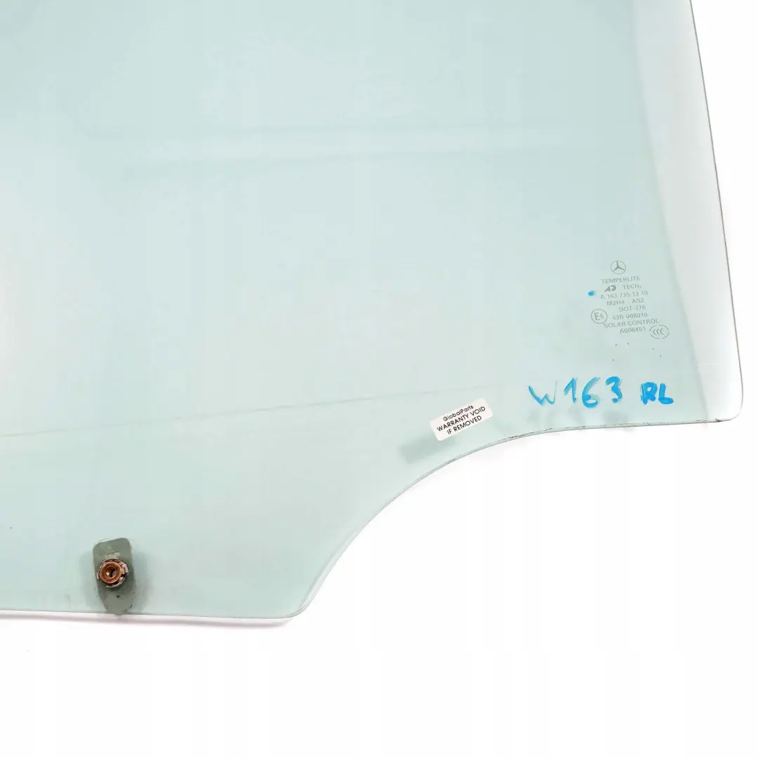 Mercedes-Benz M-Class ML W163 Rear Left N/S Door Window Glass Green AS2 to with Part number A1637351310 Mercedes-Benz M-Class ML W163 Rear Left N/S Door Window Glass Green AS2 - SKU A1637351310 - Part number A1637351310
