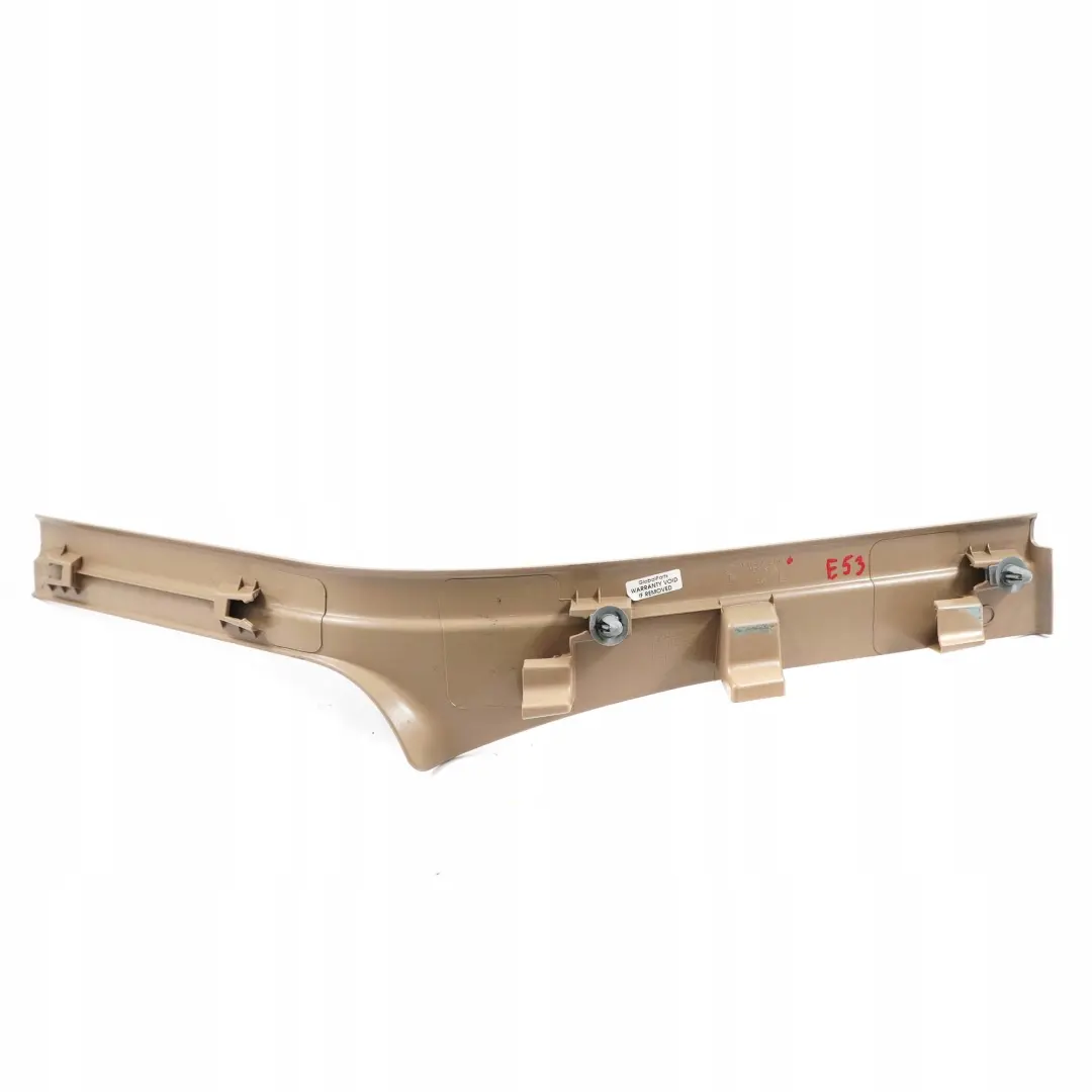 Left Side N/S Entrance Door Sill Cover Hellbeige to BMW X5 Series E53 Rear with Part number 8254295 BMW X5 Series E53 Rear Left Side N/S Entrance Door Sill Cover Hellbeige - SKU 8402109 - Part number 8254295
