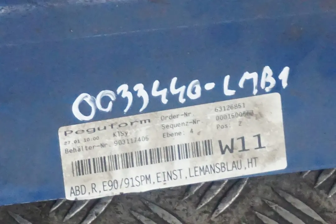 BMW E90 E91 M Sport Listello Portiera Apertura Gonna Destra le Mans Blu 381 - SKU 0033440-LMB1 - Numero di parte 0033440