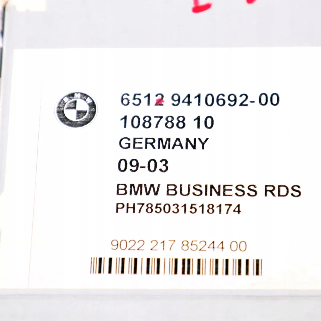 BMW E30 E34 E36 RadioBMW Business Cassetta 65129410692 9410692 - SKU 8379231 - Numero di parte 8379231