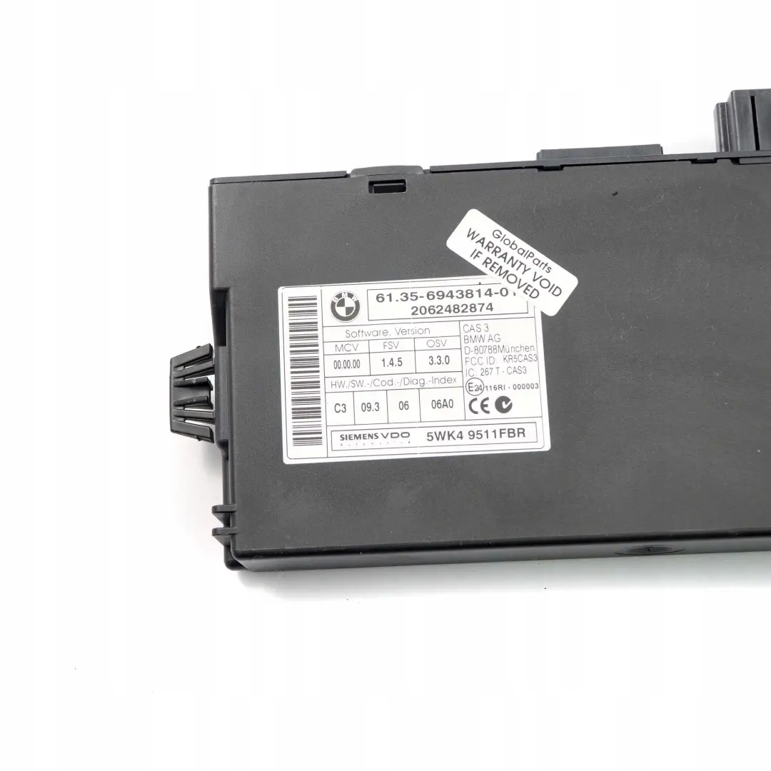 BMW E87 E90 E91 118d 318d M47N2 122HP Engine ECU KIT DDE CAS3 + Key - SKU 7803372-3 - Part number 7803372