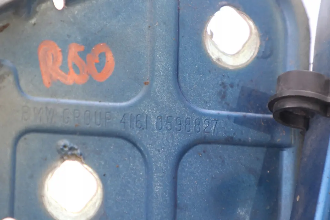 Mini R50 R52 R53 Charniere Rabat Droite Hyper Bleu - SKU P0598827-HYB - Numéro de pièce 0598827