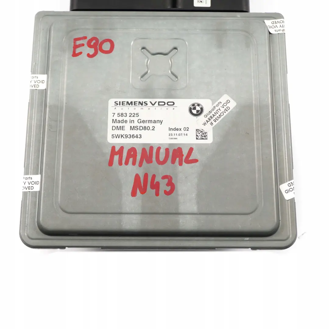 BMW 1 3 Series E87 LCI E90 Petrol N43 DME Engine Control Unit Manual - SKU 7583225 - Part number 7583225