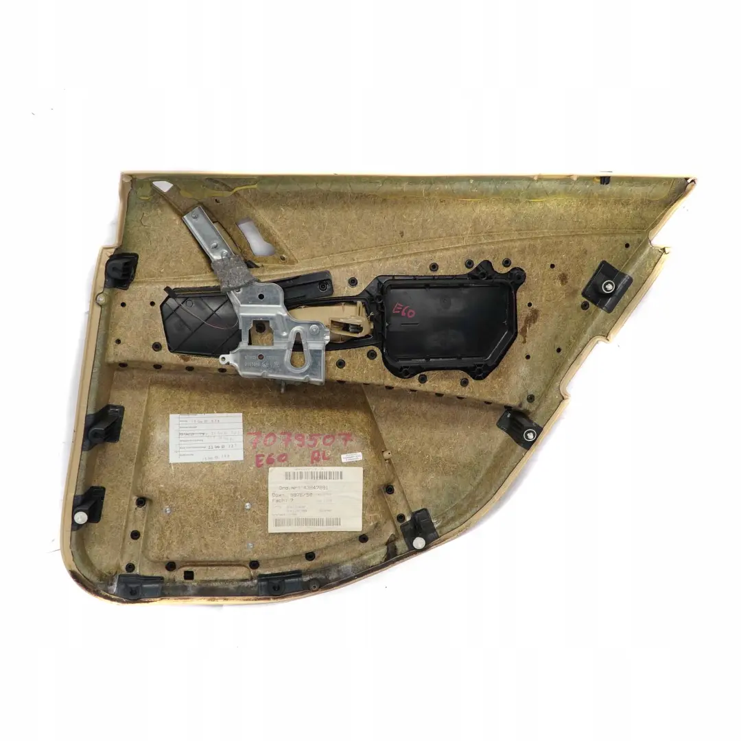 BMW 5 E60 E61 Panneau Portieres Revetement Arriere Gauche Cuir Nasca Beige - SKU 7079507 - Numéro de pièce 7079507