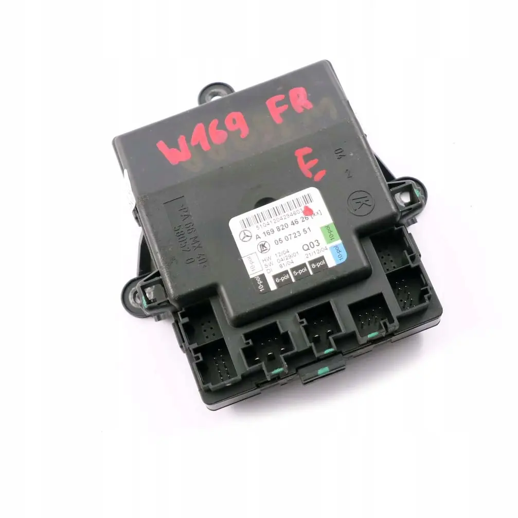 Puerta Delantera Derecha Modulo De Unidad De Control para Mercedes W169 con número de pieza A1698204626 Mercedes W169 Puerta Delantera Derecha Modulo De Unidad De Control - SKU A1698204626 - Número de pieza A1698204626