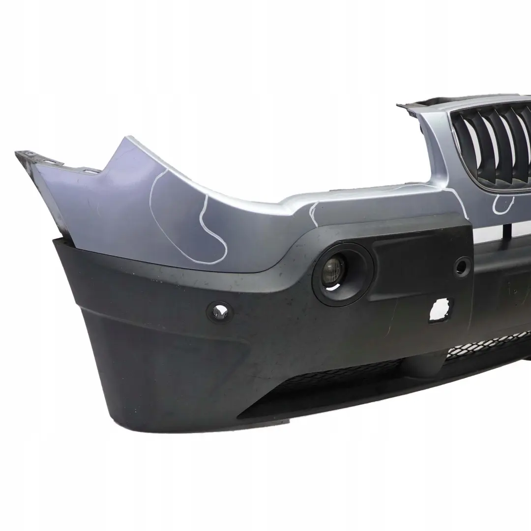 BMW X3 Series E83 1 Complete Front Bumper PDC Bluewater Blue Water Metallic 896 - SKU 0302439-WB1 - Part number 302439