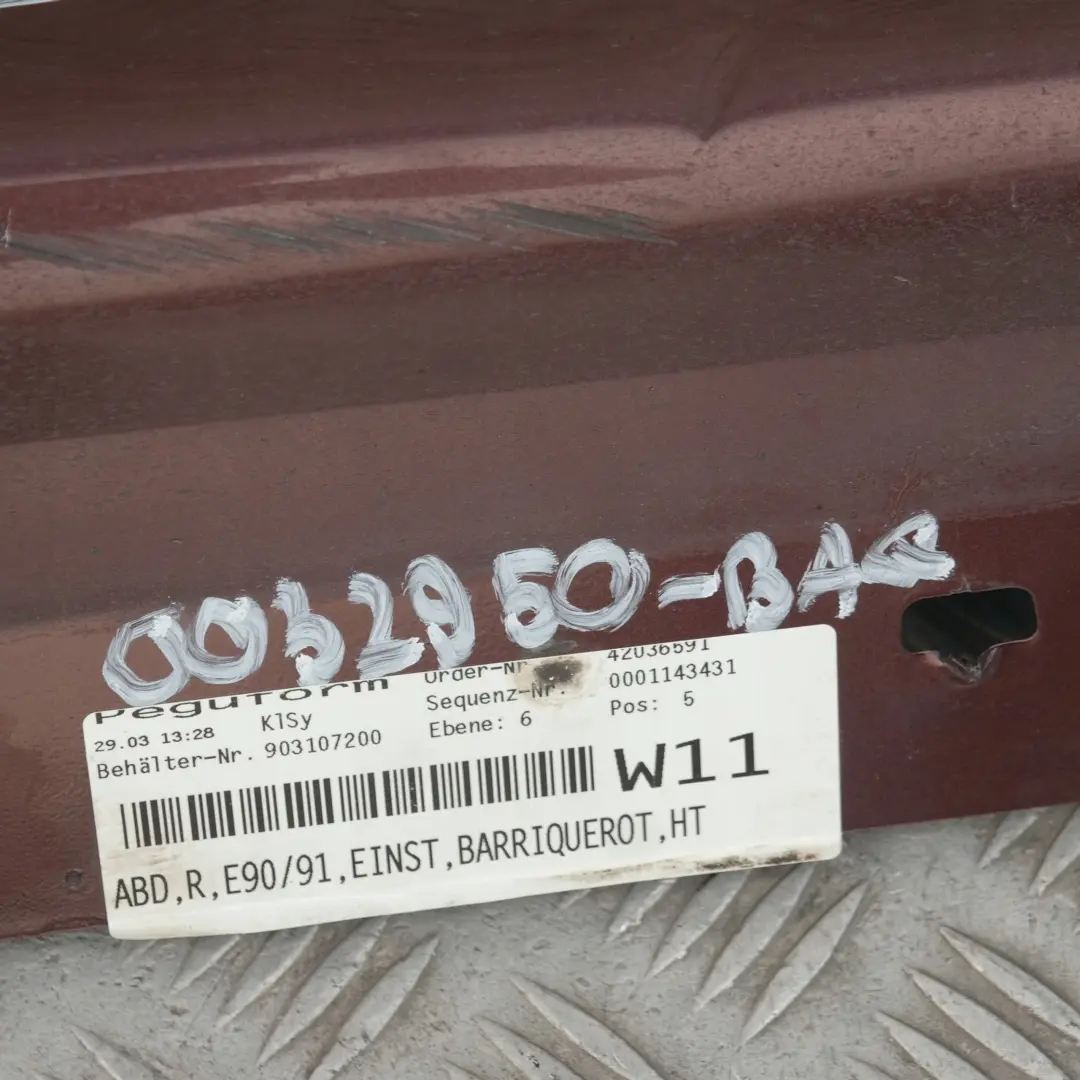 Schwellerleiste Blende Schweller rechts Barriquerot Red - A41 für BMW 3 er E90 E91 mit Teilenummer 32950 BMW 3 er E90 E91 Schwellerleiste Blende Schweller rechts Barriquerot Red - A41 - SKU 0032950-BAQ - Teilenummer 32950
