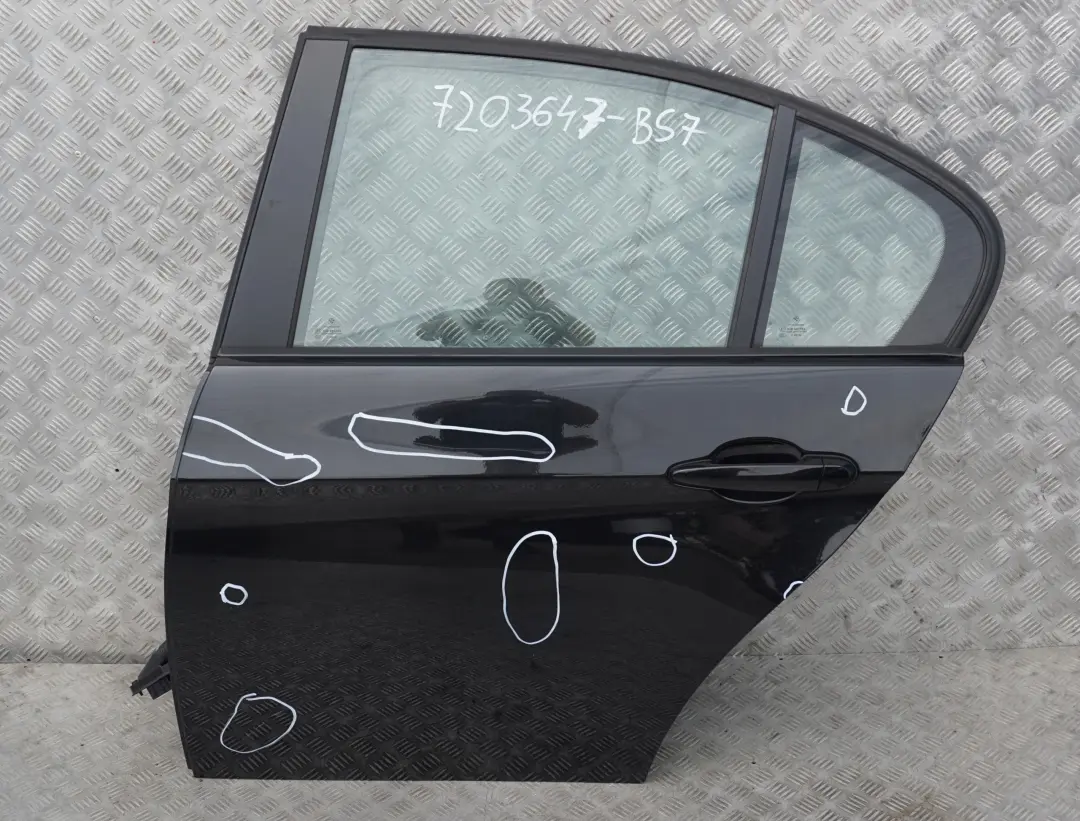 Door Rear Left N/S Black Sapphire Metallic - 475 to BMW 3 SERIES 7 E90 E90N with Part number 7203647 BMW 3 SERIES 7 E90 E90N Door Rear Left N/S Black Sapphire Metallic - 475 - SKU 7203647-BS7 - Part number 7203647