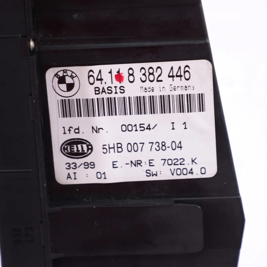 Modulo unità di controllo aria condizionata automatica per BMW 3 E46 con numero di parte 8382446 BMW 3 E46 Modulo unità di controllo aria condizionata automatica - SKU 8382446 - Numero di parte 8382446