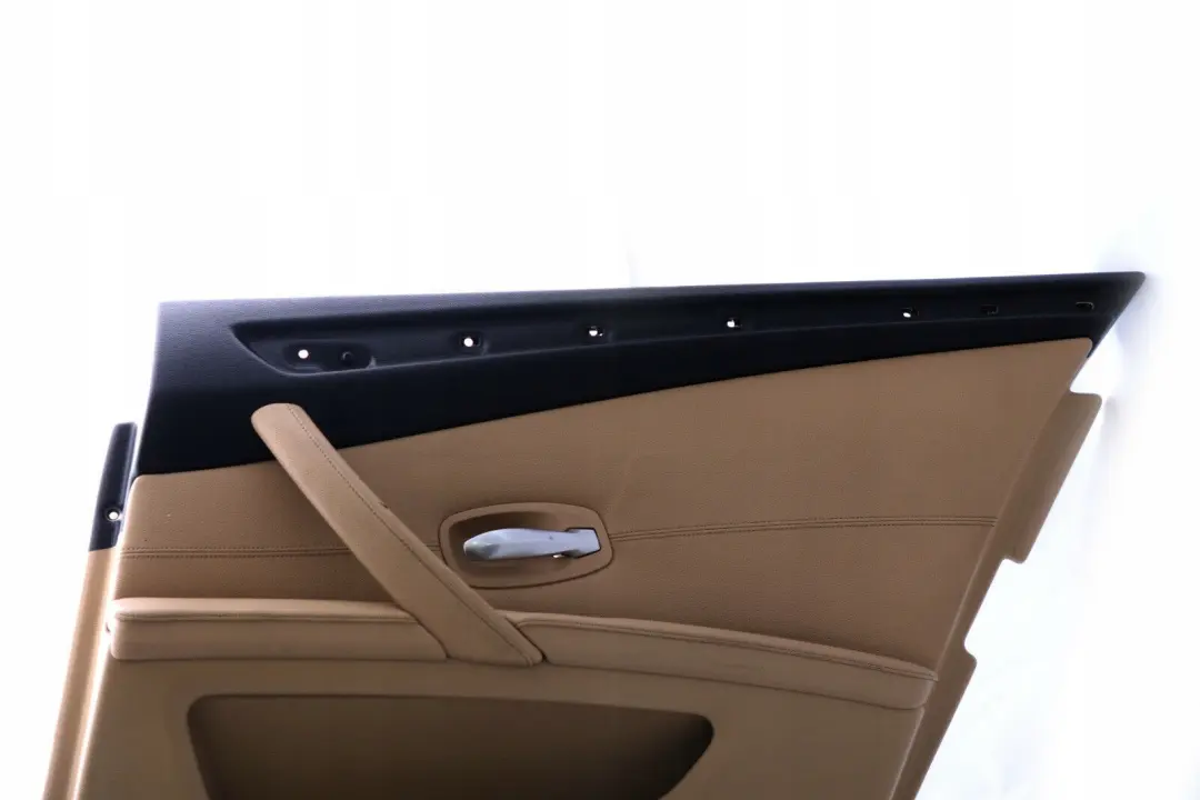 BMW 5 SERIES E60 E61 LCI Door Card Trim Panel Beige Leather Rear Right O/S - SKU 6984392 - Part number 6984392