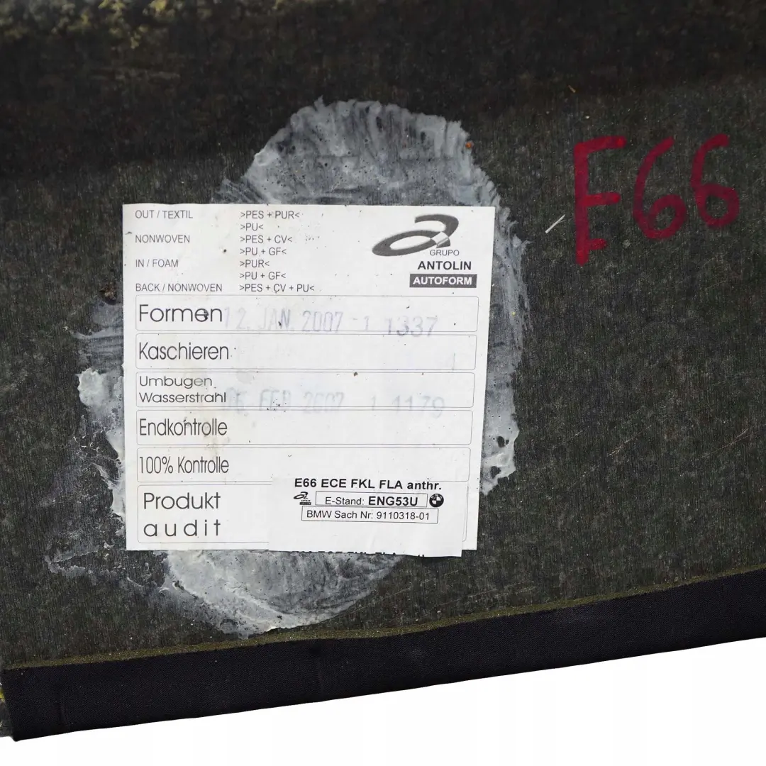 BMW E66 Long Complete Headlining Roof Slide Rear Air Conditioning Sunroof Black - SKU 7058135 - Part number 7058135