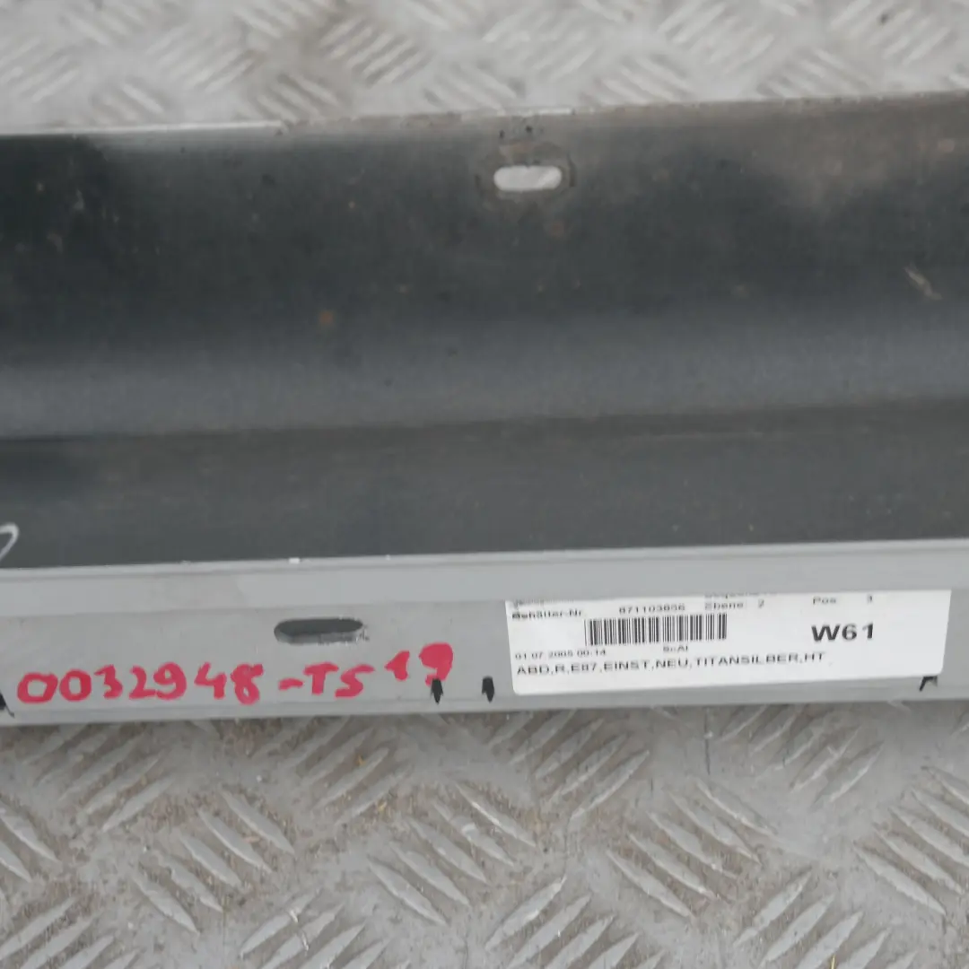 Bas de Porte Couverture Seuil Droite Argent Titane Sliber pour BMW 1 19 E87 à propos du numéro de pièce 32948 BMW 1 19 E87 Bas de Porte Couverture Seuil Droite Argent Titane Sliber - SKU 0032948-TS19 - Numéro de pièce 32948