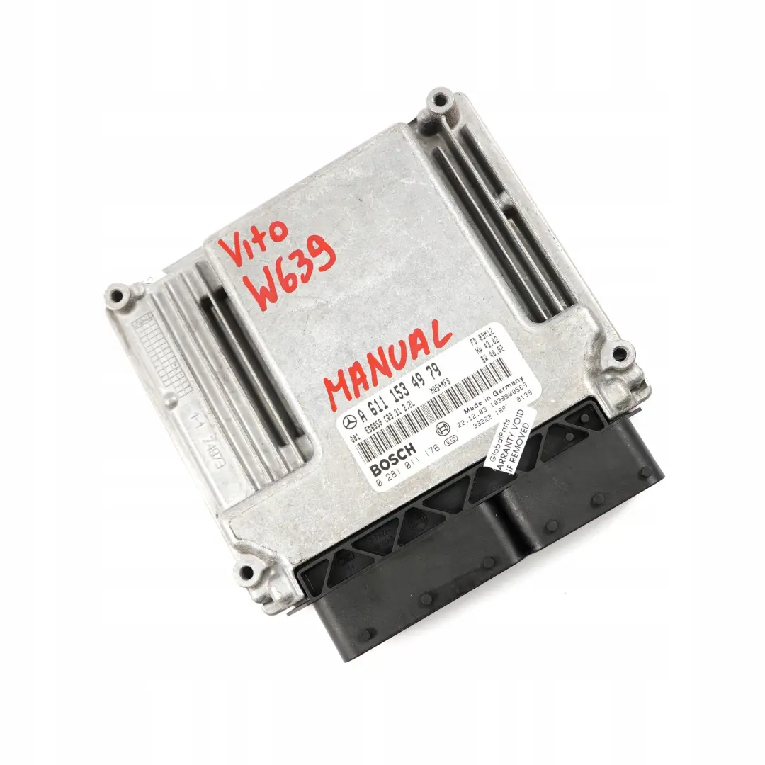 Mercedes-Benz Vito Viano W639 Engine Control Unit Module ECU Manual to with Part number A6111534979 Mercedes-Benz Vito Viano W639 Engine Control Unit Module ECU Manual - SKU A6111534979 - Part number A6111534979